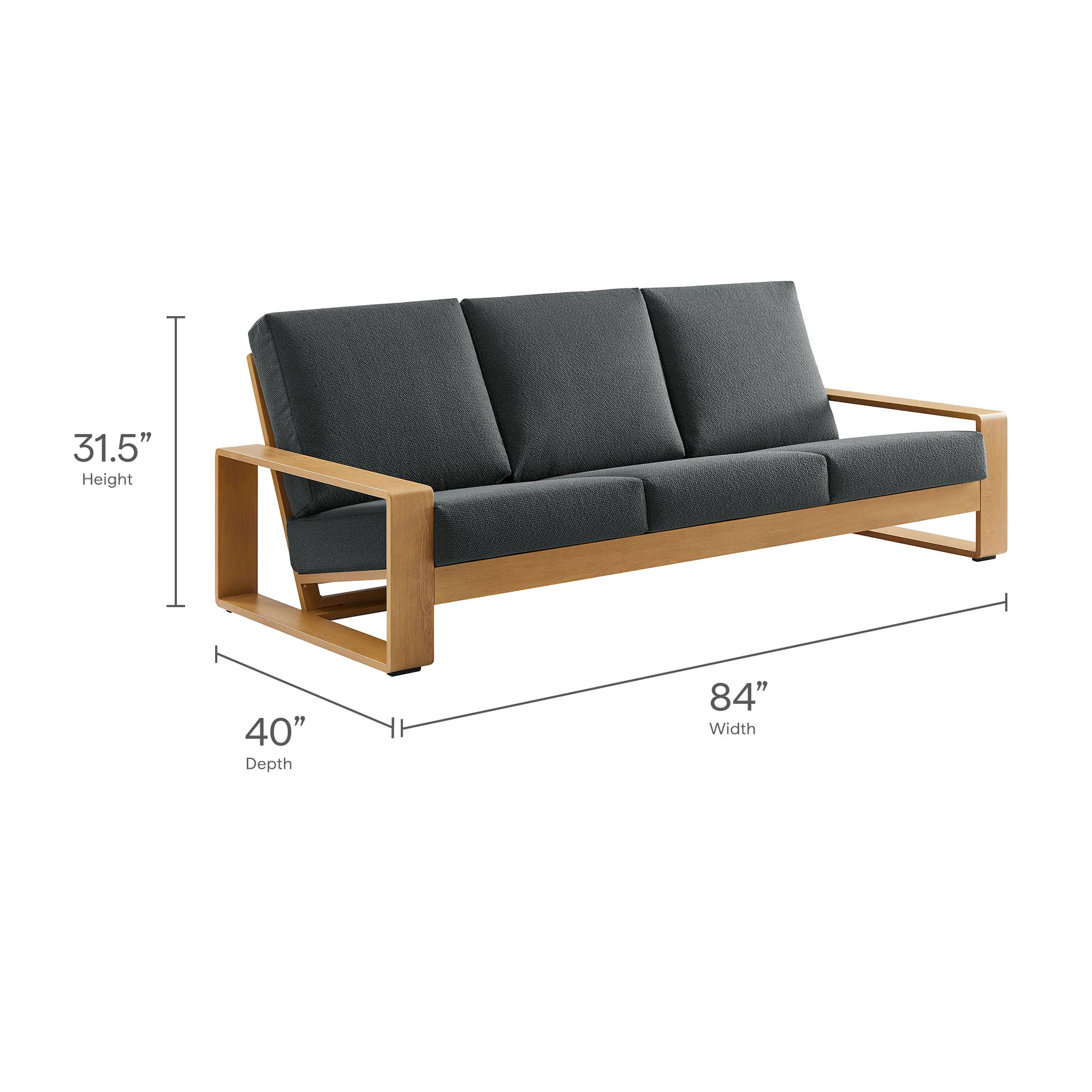 Lirienne Outdoor Patio Aluminum Faux Wood Sofa by Modway - Image 12