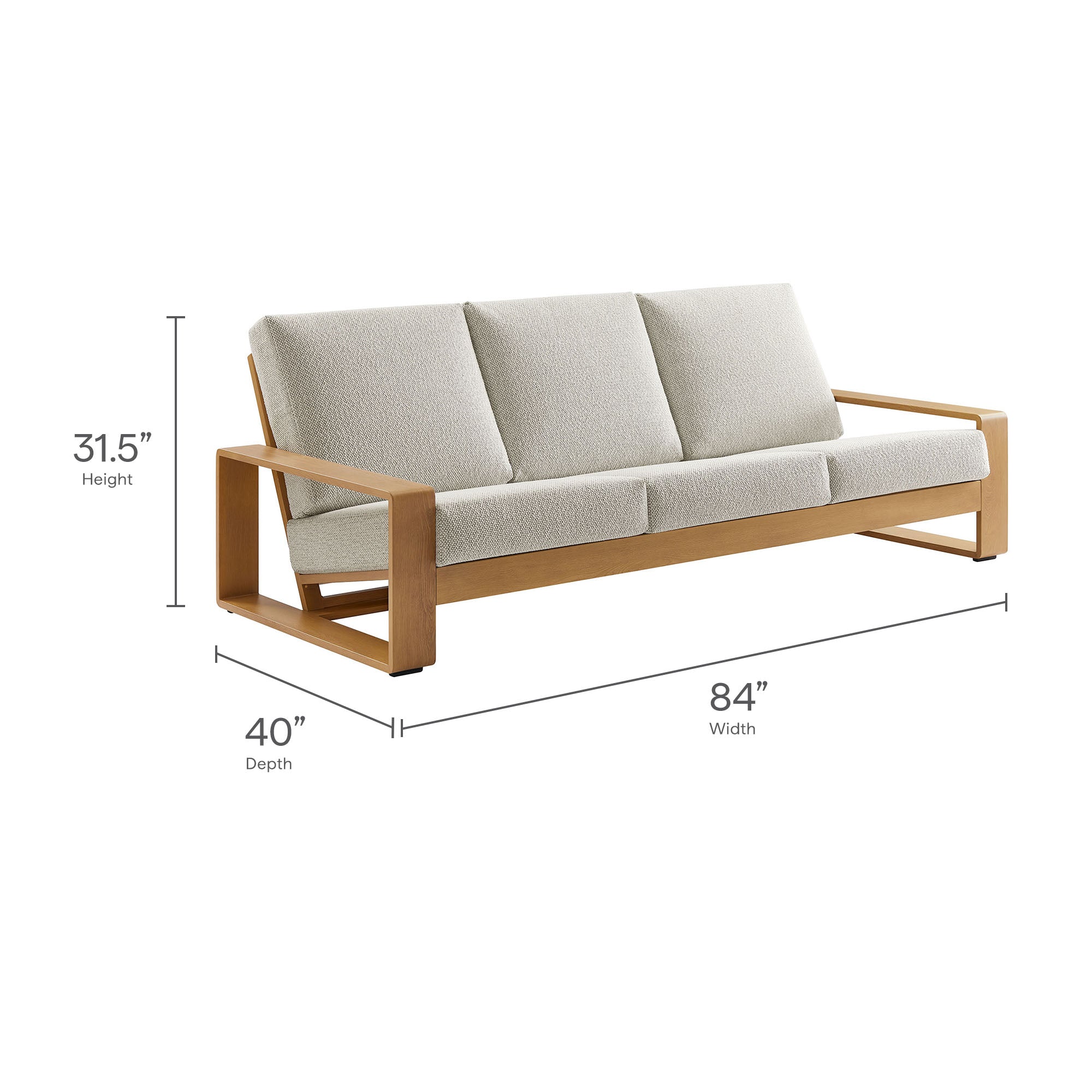 Lirienne Outdoor Patio Aluminum Faux Wood Sofa by Modway - Image 3