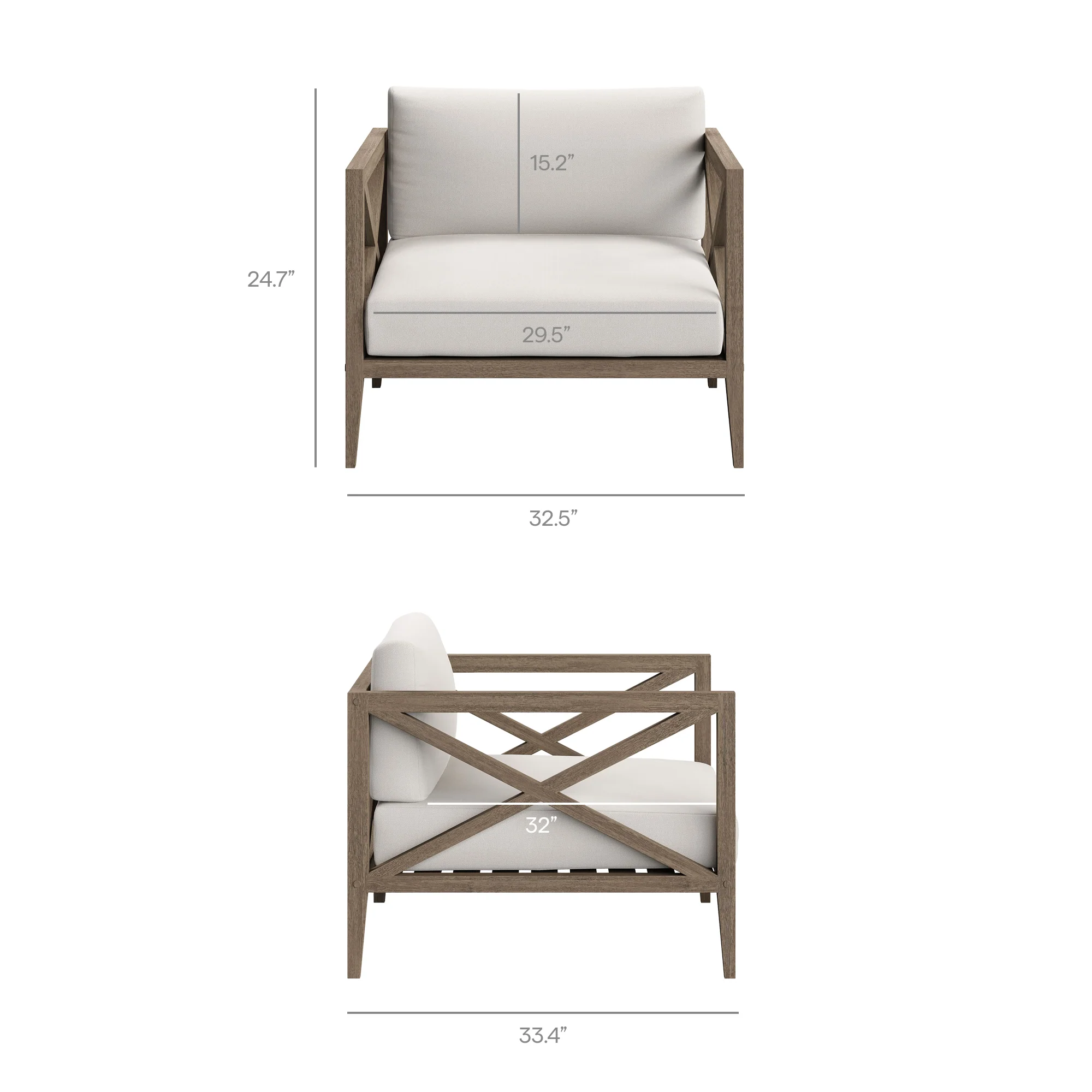 Northlake 3-Piece Outdoor Patio Teak Wood Furniture Set - Image 3